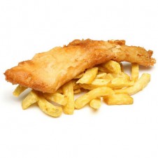 fish and chips with honey mustard sauce by Contis